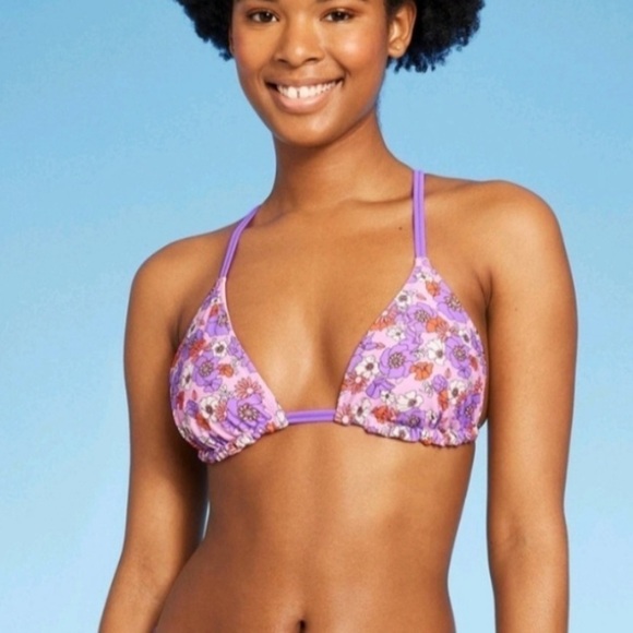 NWT Wild Fable Reversible Triangle Bikini Top Large - Picture 1 of 4